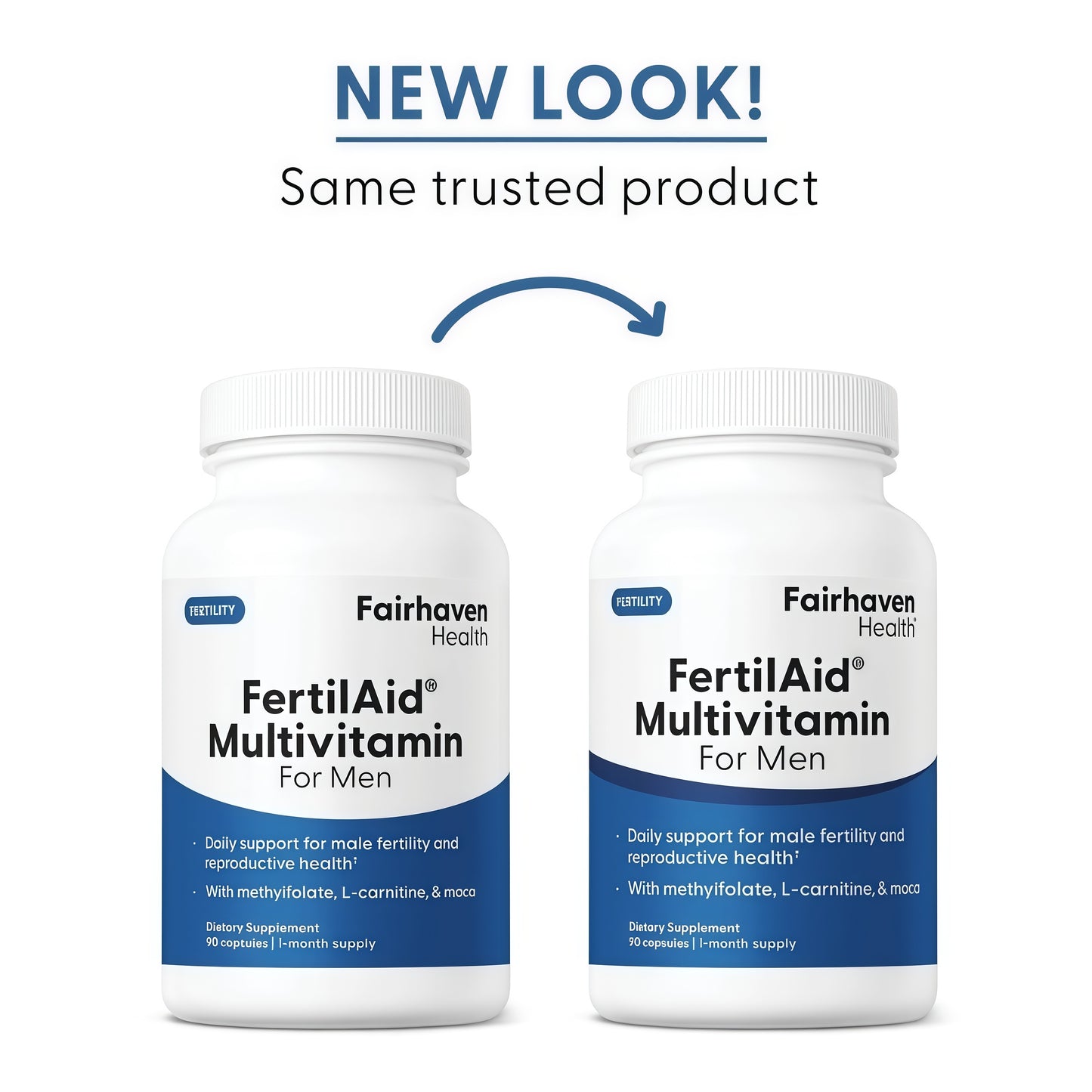 Fairhaven Health FertilAid for Men Fertility Supplements for Men | Count and Motility Support Pre-Conception for Him | Male Fertility Support Includes L-carnitine, Zinc, and Folate | 90 Capsules